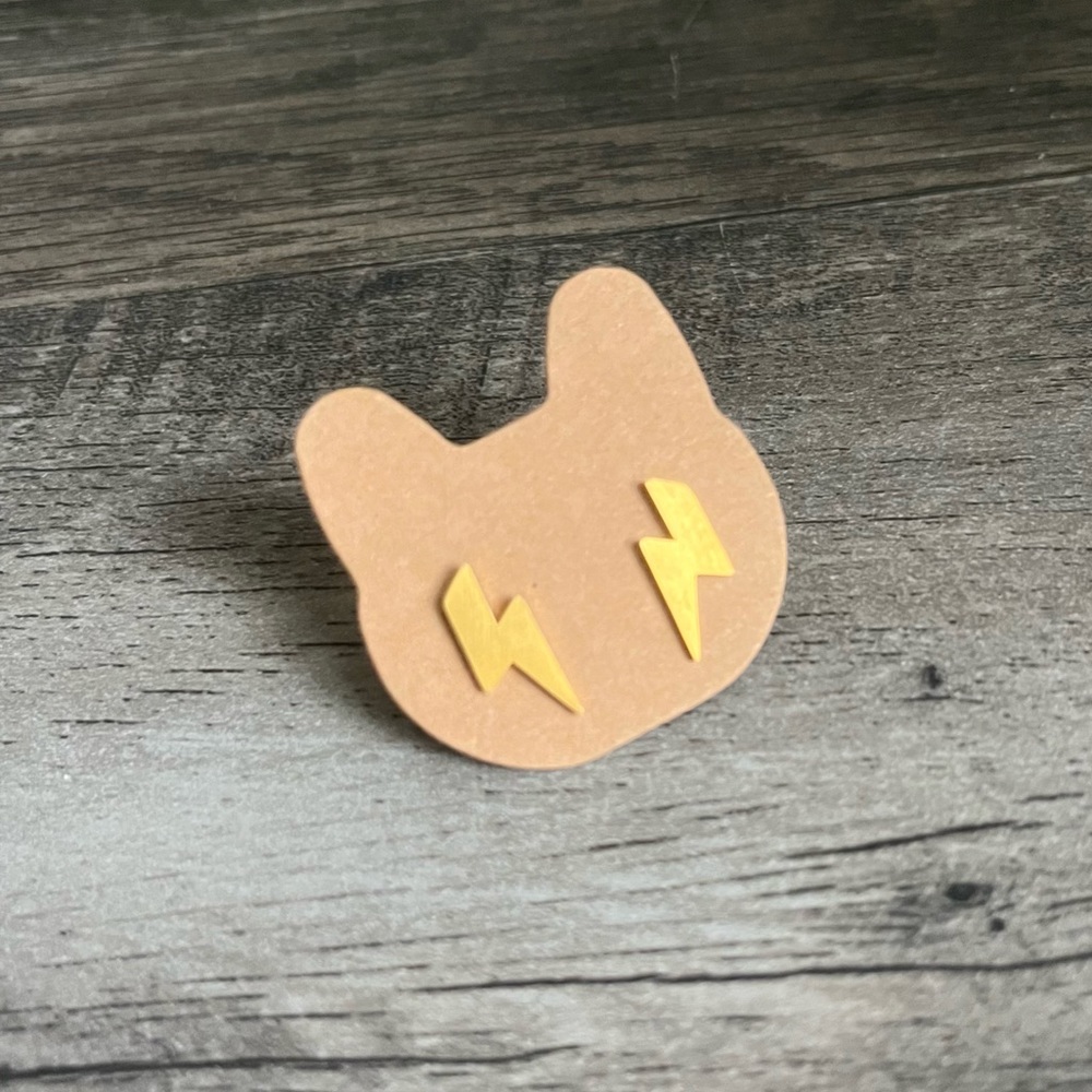 18k Gold Plated Lightening Bolt Stud Earrings - Picture 4 of 9